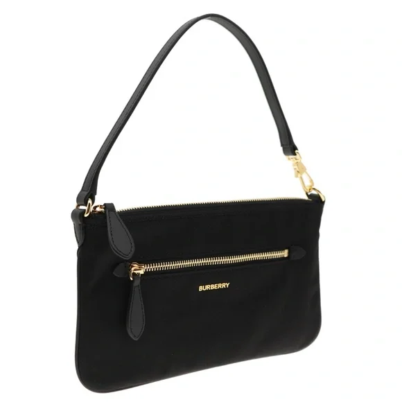 Burberry Pouch Handbag Black Nylon New - Picture 2 of 5
